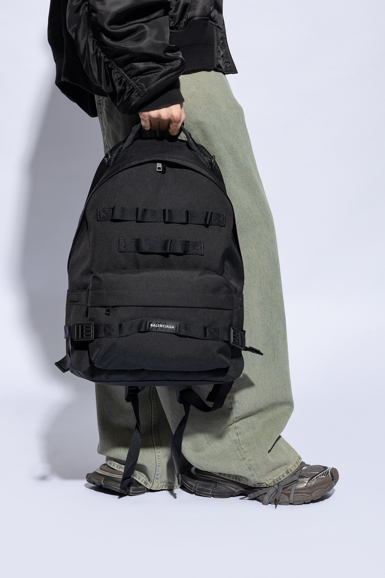 SchaferandweinerShops VG Black Army backpack with logo Balenciaga Soffi Damier Azur Satchel Shoulder Bag White